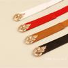 Fashion Leaf Thin Belt Stretch Dress Belt Women Fashion Waist Thin Buckle Waistband for Ladies Belt Decoration Narrow