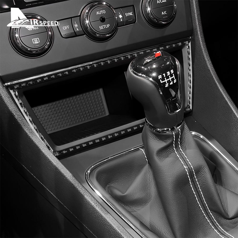 Real Soft Carbon Fiber Sticker For Seat Leon 2013 2014 2015 LHD RHD Car Central Storage USB Port Frame Interior Accessories