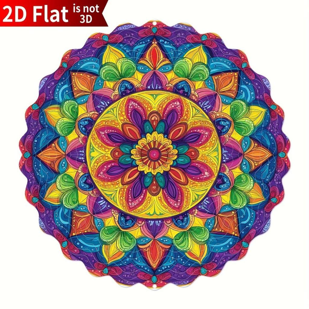 25.4cm Classic Stainless Steel Mandala Wind Spinner – Elegant Handcrafted Garden Decor for Indoor/Outdoor Use, Holiday Ornament for Halloween