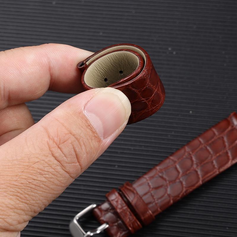 Handmade American Alligator Strap, 19 20 21 22MM Black Soft Genuine Leather Watchband Vintage Men's Bracelet Premium Leather