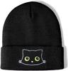 Women's Cat Embroidery Knit Hat - Cute Gift for Cat Lovers