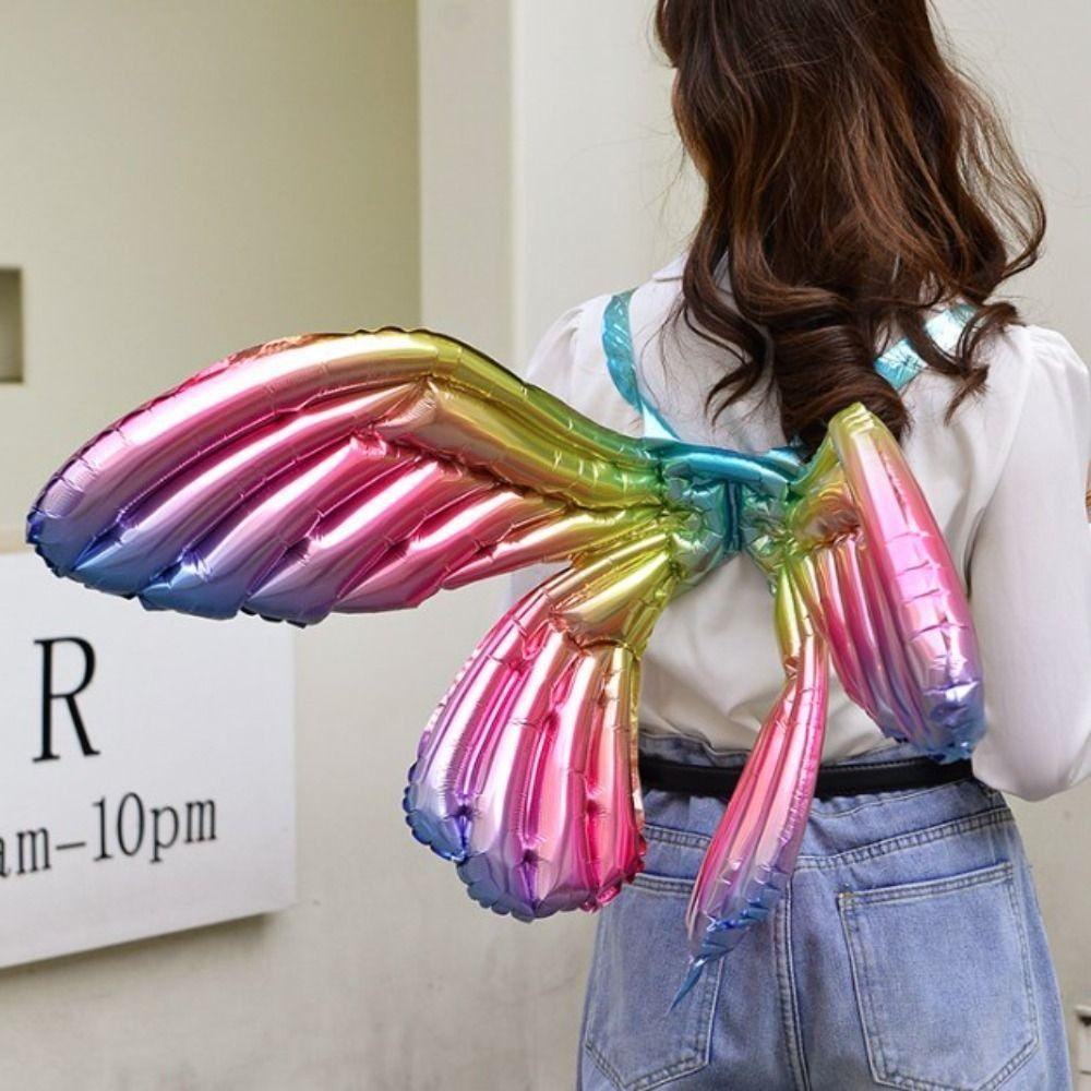 Inflatable Fairy Wing Balloon Dress Up Princess Wings Toy Oversize Butterfly Wing Balloon  Kids Toy