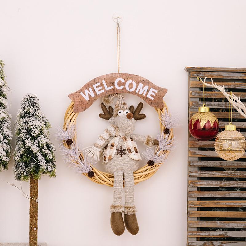 Christmas Telescopic Doll European Style Santa Claus Snowman Elk Hanging Leg Doll Christmas Decoration Supplies
