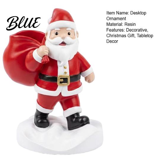 Holiday Storage Containers Santa Claus Statue Pen Holder Mini Potted Plant Desk Organizer Countertop Organizers for Christmas Festive Tabletop