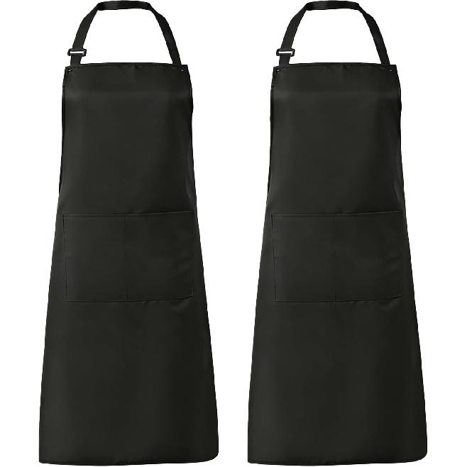 2 Pack Adjustable Bib Apron, Waterdrop Resistant with 2 Pockets for Men Women, Suit for Kitchen And Outdoor BBQ