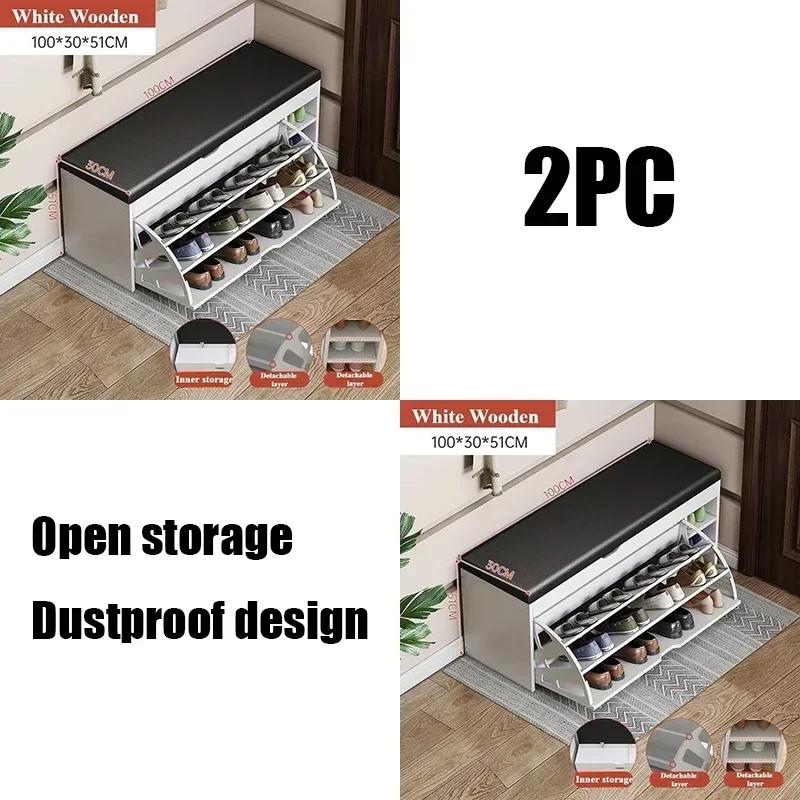 Convenient Shoe Changing Cabinet Integrated Entrance Shoe Bench Simple Solid Wood Shoe Cabinet Multi-layer Simple Shoe Cabinet