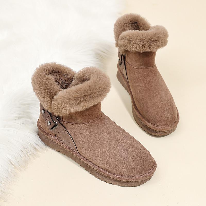 

[Customized] RV101 snow boots women s 2021 new velvet thickened autumn and winter short tube waterproof sports Internet celebrities 40