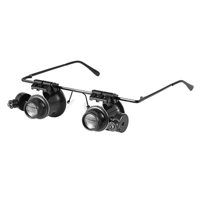 Kopfmontierte Lupe Professionelles Juwelier-Inspektionswerkzeug Uhrenreparatur 20-fache Lupe Brillenart mit zwei Augen