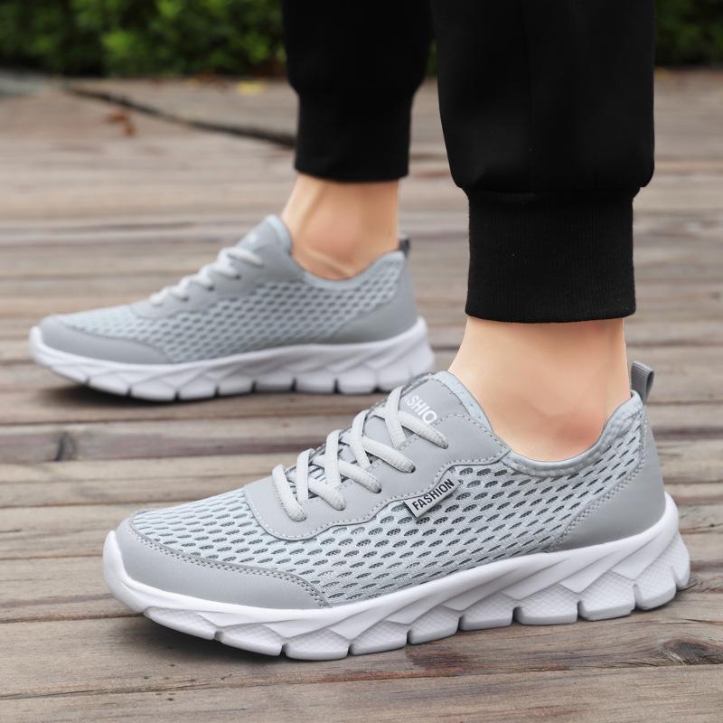 

Men s shoes new mesh breathable men s shoes outdoor casual fashion trend single shoes large size lightweight lace-up running shoes 38