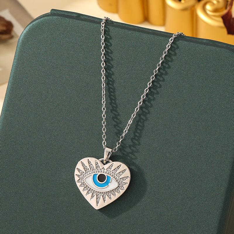 Beliebte Halskette mit blauem bösen Blick aus Titanstahl für Damen – Vielseitiger und personalisierter Schlüsselbeinkettenschmuck