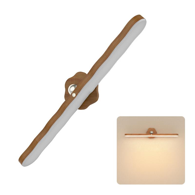 

Wooden LED Night Light Portable Mirror Front Fill Lights Rechargeable Magnetic Wall Lamp for Touch switch Bedroom Bedside Decor
