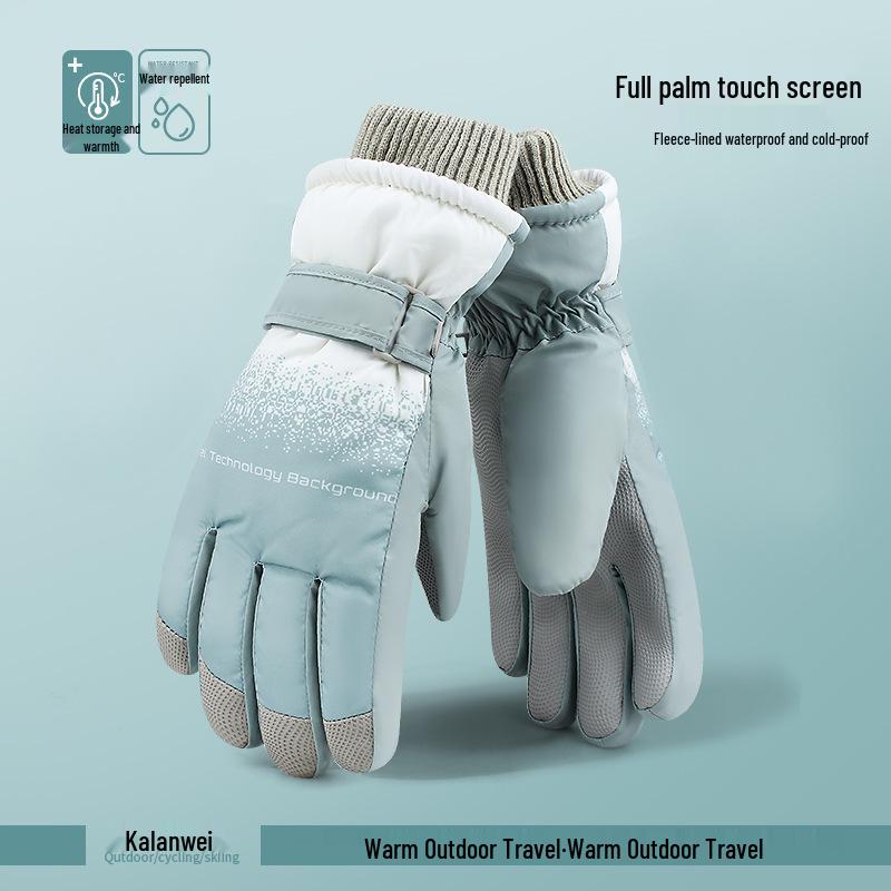 Damen- & Herren Winter Touchscreen Skihandschuhe - Plus Samt, Dick, Winddicht, Kältebeständig zum Fahren von Elektrofahrzeugen