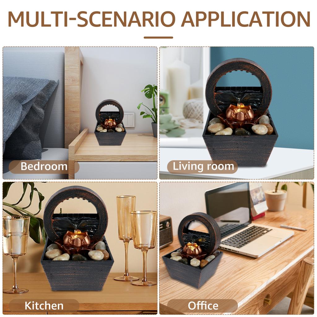 Skrivbordsvattenfall Dekoration Kreativa Rinnande Vatten Ornament Små Vardagsrums Kontorsprydnader Skrivbordsfontän Prydnader