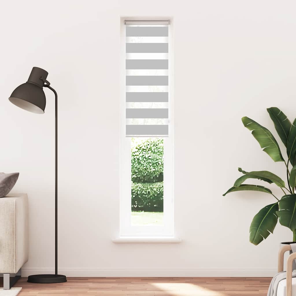 Zebra Roller Blind, Light Grey, Fabric Width 45.9 Cm, Polyester