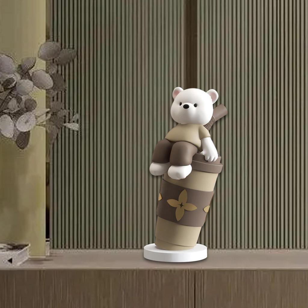 Animal Statue Resin Housewarming Gift Cartoon Collectible Cute Animal Sculpture for Bedroom Dining Table Entrance Cabinet Office