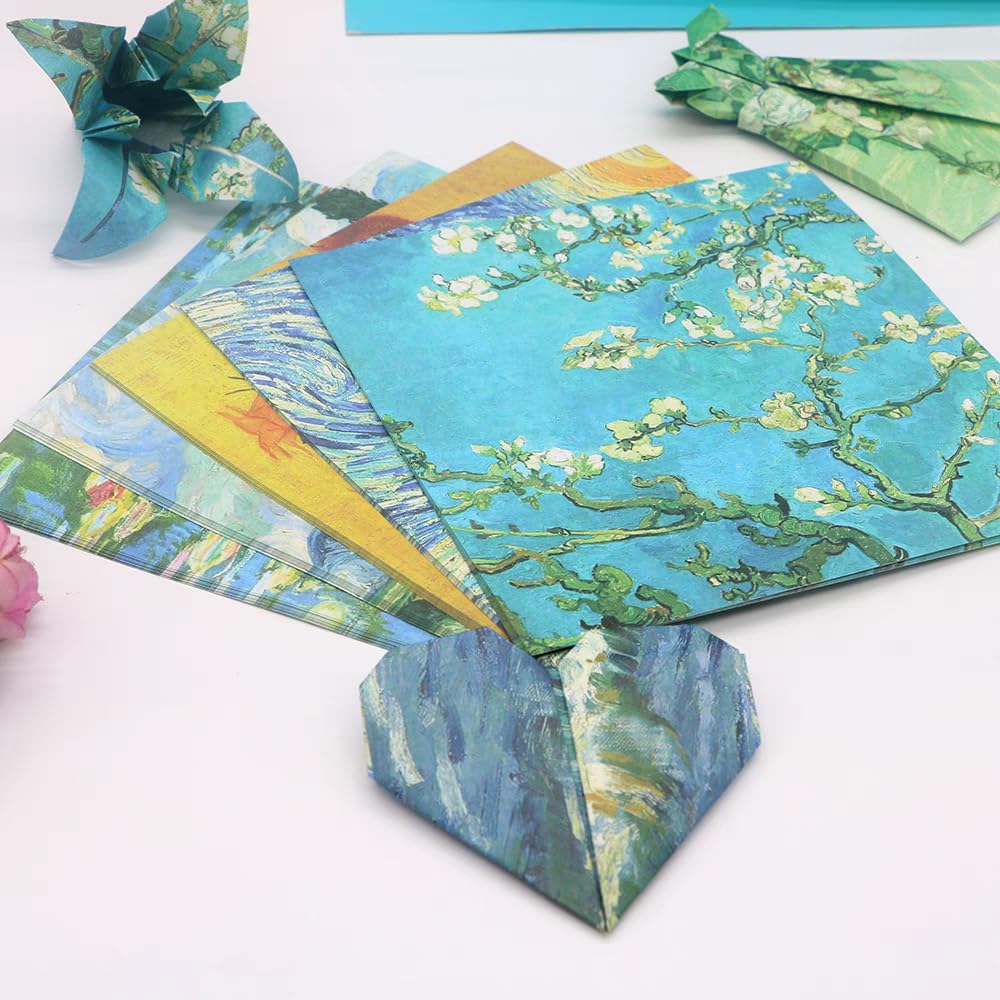 Bethany Home Origami 300 Craft DIY Origami 5 for Thousand with Oil Painting Patterns Paper, Sheets, 14.7cm Square, Paper, Paper, Double-Sided Paper,