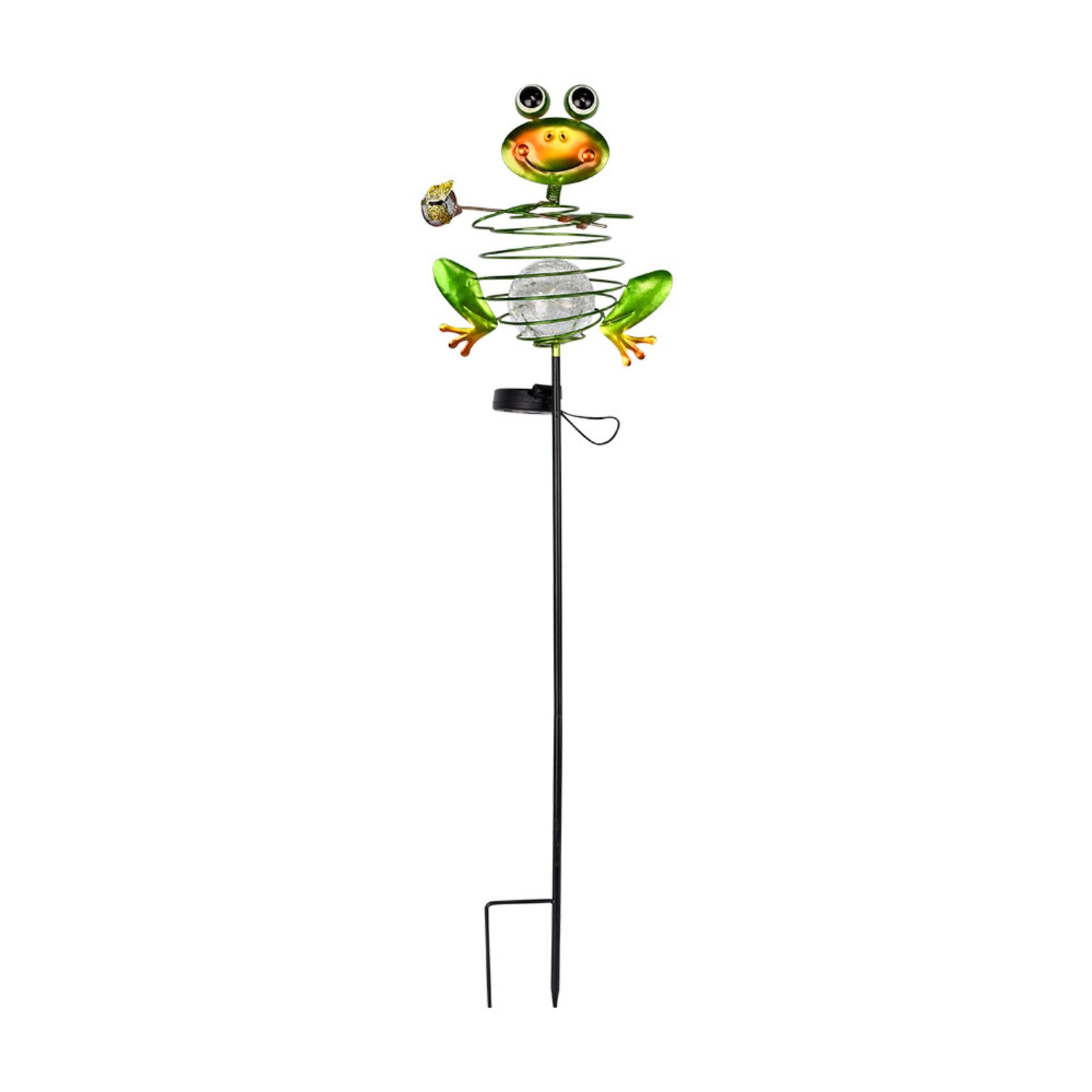 

Solar Powered Frog Lawn Light Outdoor Garden Stake Metal Animal Design Waterproof Yard Lamp for Pathway Patio Lawn Decoration One Size зелёный