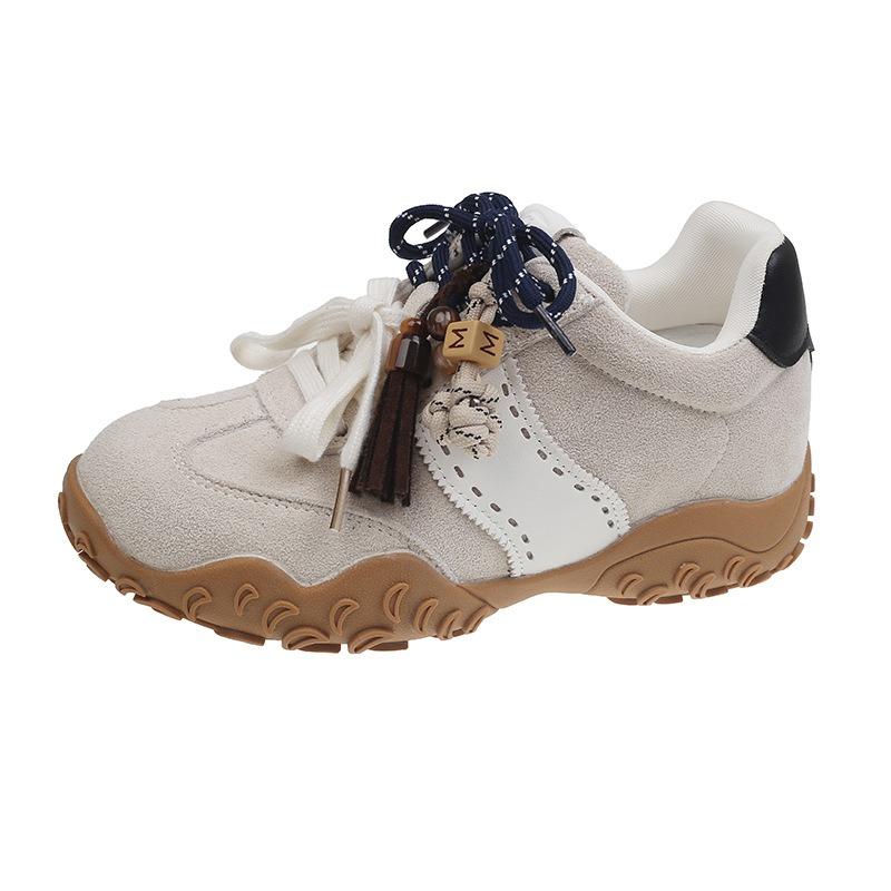 New spring height increase brown casual retro versatile sports board shoes tide