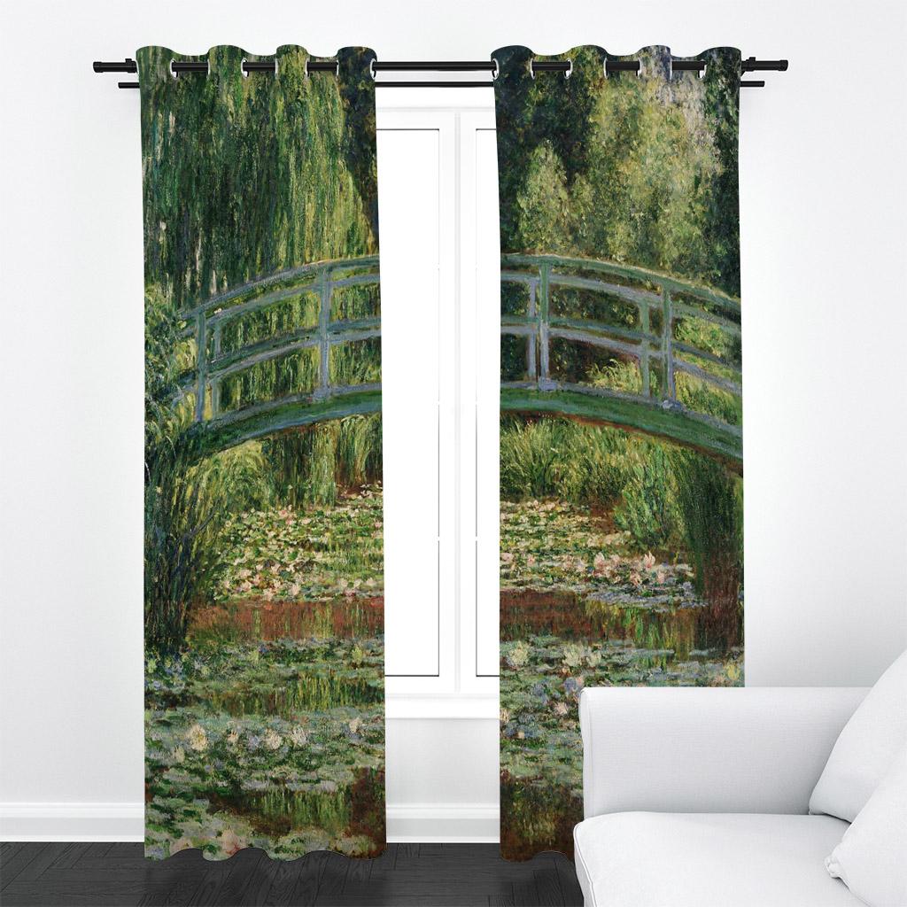 

Nordic Series Картина маслом 3D-печать Солнцезащитная штора Гостиная Спальня Балкон Домашнее украшение Штора 100W130H(CM)40x51in&Grommet Top