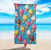 Tropical Fruit Print Beach Towel Large Soft Absorbent Towel  Watermelon Pineapple Lemon Print Quick-Dry Lightweight Towel