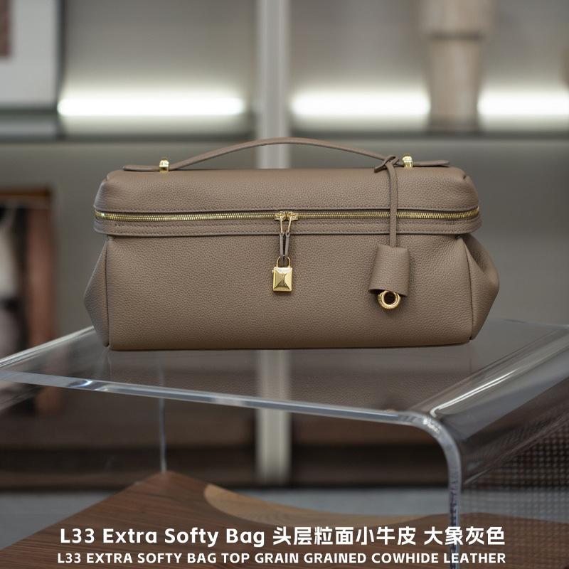 

2026 новая супермягкая сумка L33 из зернистой кожи теленка первого сорта сумка через плечо свободная кожаная женская сумка 33cm