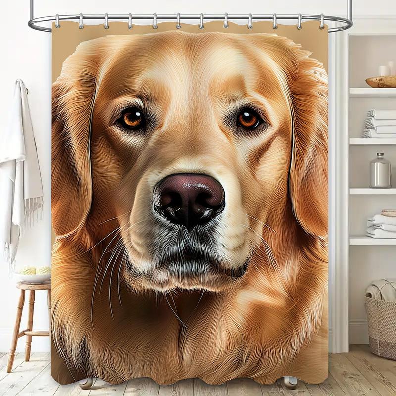 Golden Retriever Duschdraperi Dekorativt Vattentätt Tyg Hem Badrumsinredning Anpassningsbar Storlek Finns.