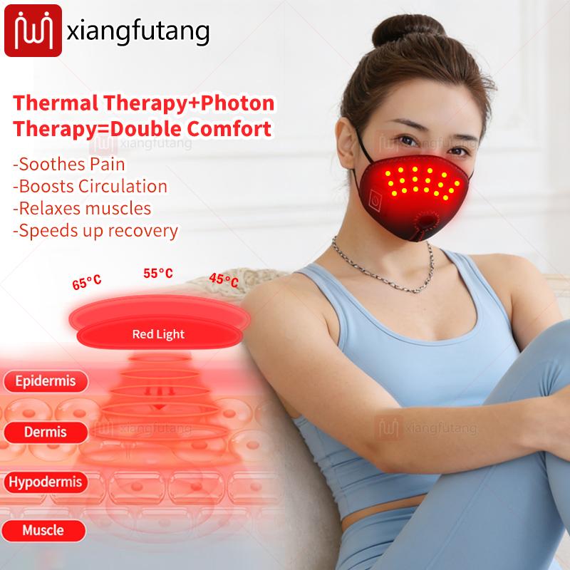 Terapia Czerwonym Światłem Masażer Nosowy Opaska Grzana Maska Szybkie Ogrzewanie Ulgę w Zatkaniu Nosa Zapaleniu Błony Śluzowej Nosa Oddychająca Uniwersalna Osłonka na Nos