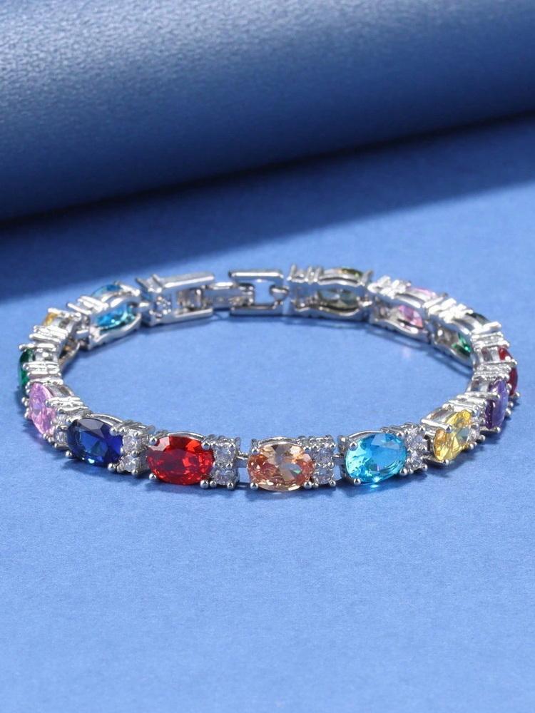 13-Colors   Luxury Bracelet Colorful Zircon Accessories Fine Jewelry For Woman Wedding-Party Gift