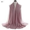Good Stitching Muslim Chiffon Hijabs for Women Solid Chiffon Shawl Scarf Head Wraps Foulard Femme Hijab Scarves Muslim Turban