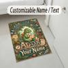 Dinosaur Theme Crystal Velvet Rug Personalized Custom Name Text Soft Floor Mat Home Decor