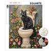 Pearl Painting Kit 5D/DIY Pearl Mosaic Inlaid Black Cat Floral Garden Home Wall Decoration Art
