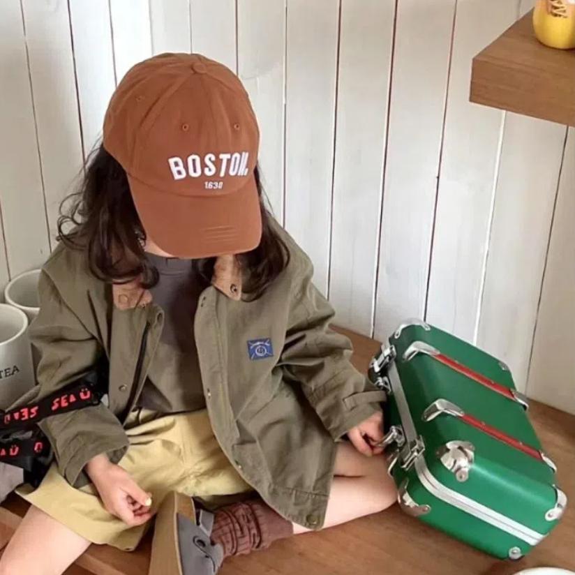 Korean Style Letter Embroidery Baseball Cap Cotton Children's Sunhat Boys Girls Baseball Hat  Kids