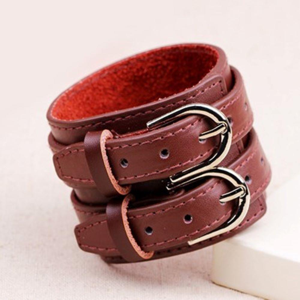 Vintage Punk Style Leather Bracelets For Men Fashion Rock Retro Cowhide Leather Hand Made Braided Bracelets For Friend