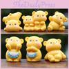 Yellow Cartoon Bear Resin Desk Decor With Cute Design For Kids And Collectors