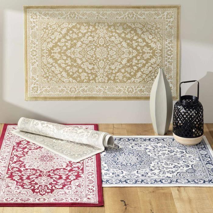 Tapis intérieur - Cherine - Rectangulaire - 68 x 110 cm - Beige - Synthétique