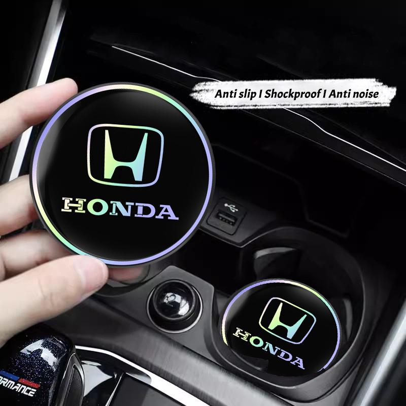 ARC1 2Pcs Car Water Cup Mat Auto Interior Storage Pad For Honda Civic Accord Crosstour Spirior Odyssey Avancier UR-V Sienna Elysion