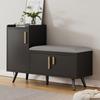 Modern Shoe Bench with Three Storage Doors, Asymmetrical Metal Handles and Multiple Levels for Storage - W100/D34/H69 cm(old sku WF318094AAA)