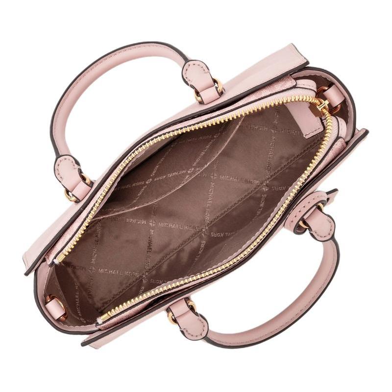 MICHAEL KORS ARDEN Gold Metal Logo Charm Artificial Leather Shoulder Handbag Small Women's Pink