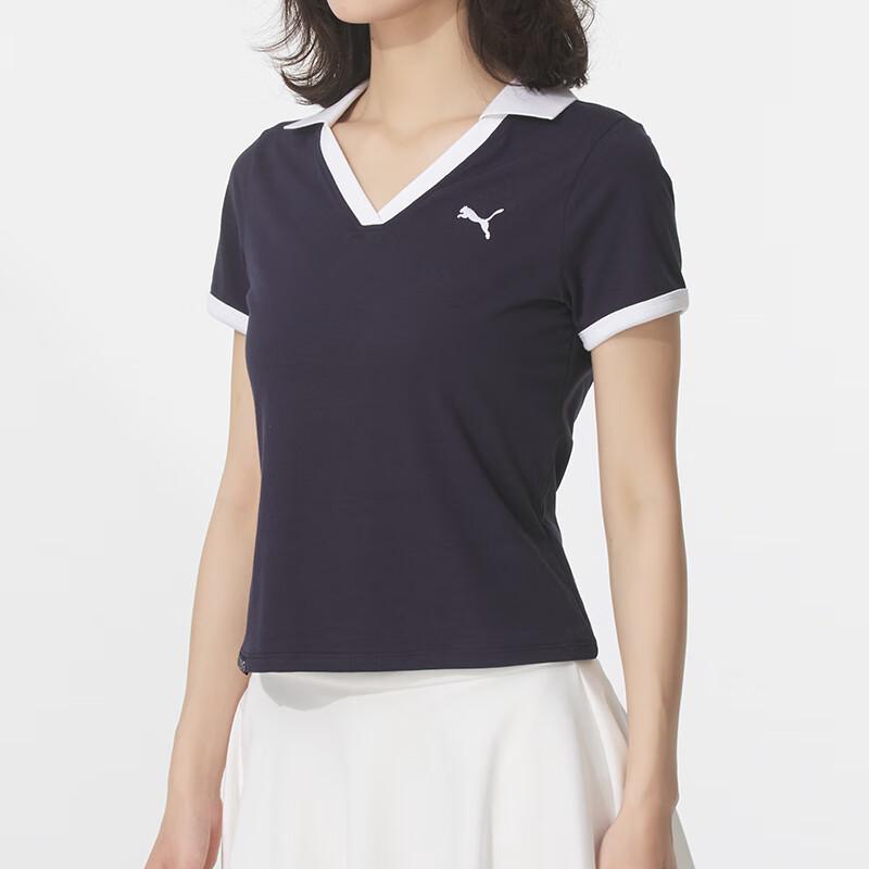 Puma Maglietta Polo Casual Moda Business da Donna Blu Navy 692774-16