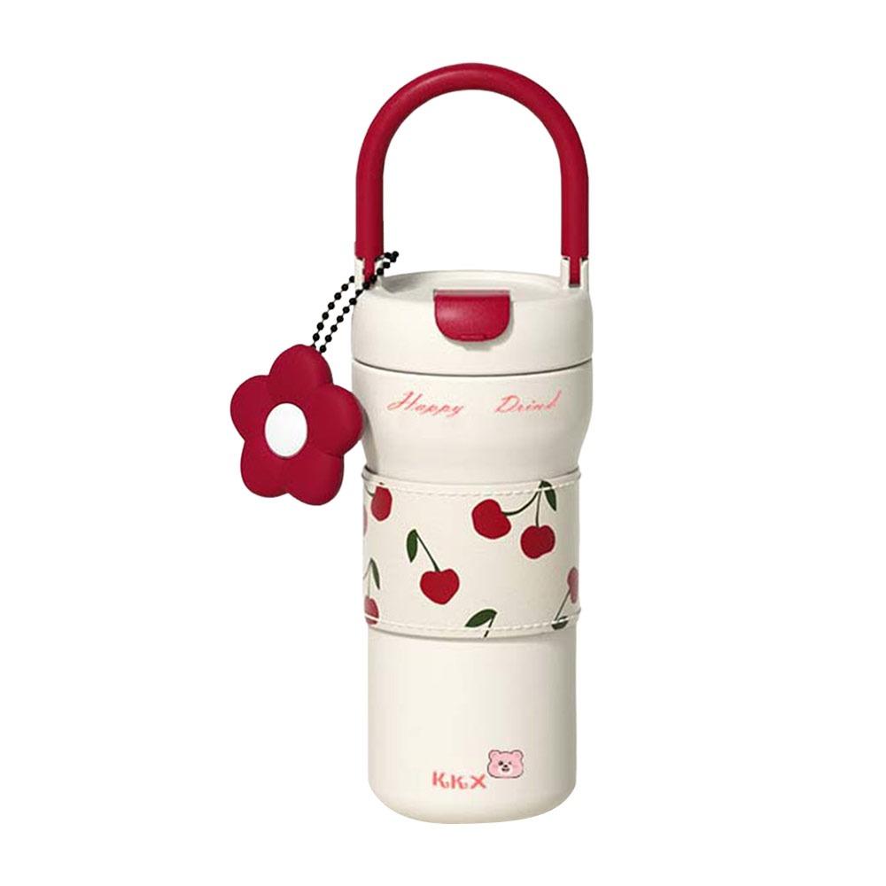 

Large Capacity Straw Cup 720ml Vacuum Coffee Cup Portable Student Drinking Cup for Women Girls бежевий