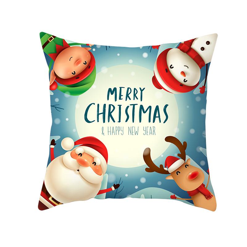 Weihnachtsmann Schneemann Elch Kissenbezug Festlich Zuhause Sofa Kissen Kissenbezug