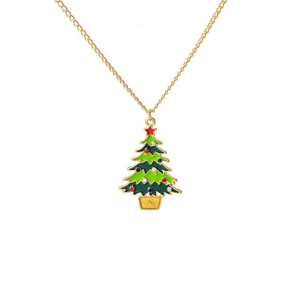 Claus Merry Christmas Clavicle Necklace Women Pendant Necklace Snowman Choker Christmas Necklace