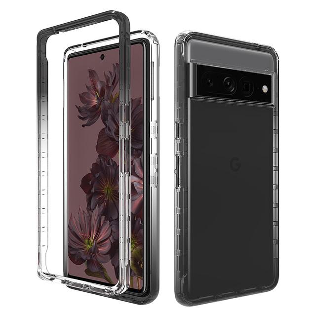 2 w 1 hybrydowy pancerz na całe ciało przezroczysty futerał na telefon dla Google Pixel 8 Pro odporny na wstrząsy Gradient TPU tylna osłona ochronna dla Pixel 7 6 Pro 7A 6A