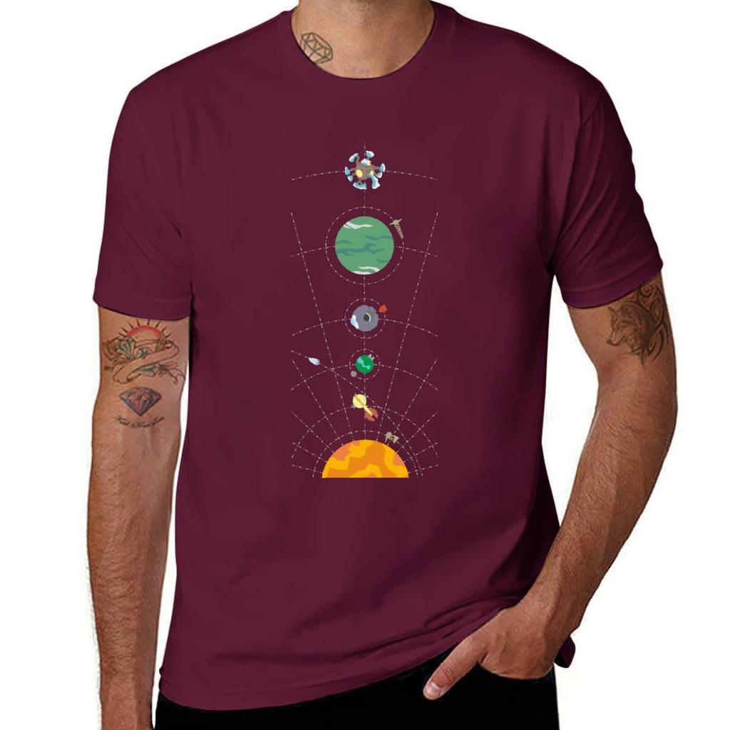 Outer Wilds Hearthian System Map T-Shirt korean fashion plain sublime shirts graphic tees mens tall t shirts