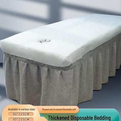 Funda de Cama Desechable Impermeable de Tejido No Tejido para Salón de Belleza con Agujero - Sábana Elástica Ajustada a Prueba de Polvo para Masaje.