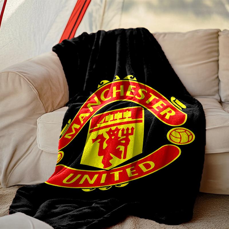 1pc Manchester United Manchester City Blanket, Super Cozy Printed Home Blanket, All-Season Warmth