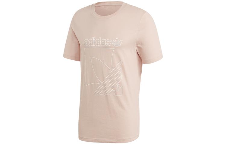 Adidas Originals T Shirts Men s Pink Crew Neck Moderate Straight Fit GD5835 XS