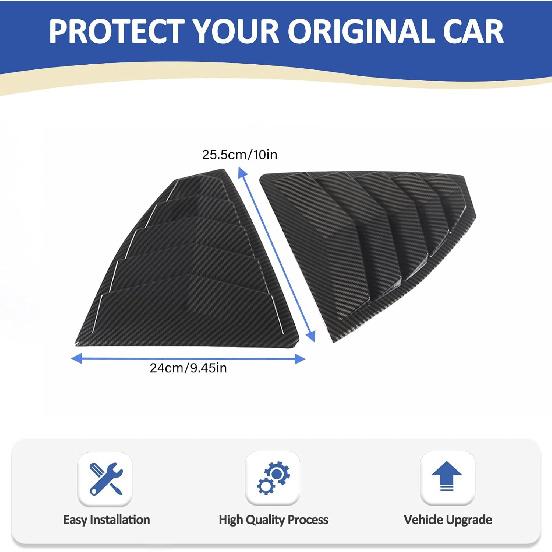 Daeiclru Rear Side Window Louvers Compatible with Subaru WRX 2022 2023 2024, Rear Side Window Louver Decorate Cover, Air Vent Scoop Shades Cover