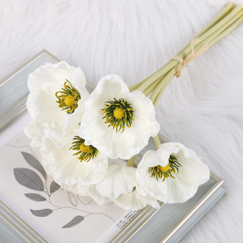 Poppy poppy simulated flower ins decorative fake flower indoor desktop белый