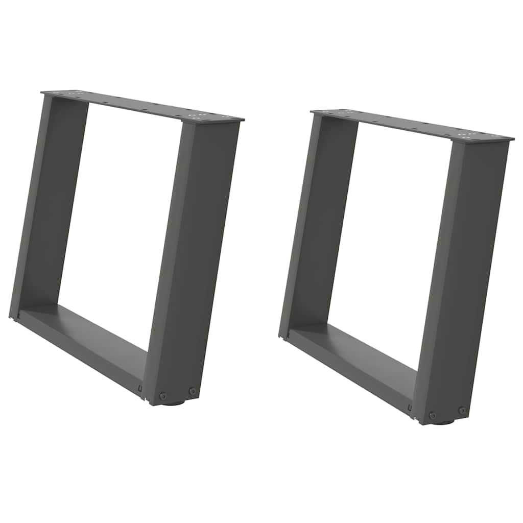 Vidaxl Coffee Table Legs, 2 Pcs, Anthracite, 70X(42-43) Cm, Steel